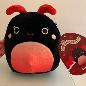 SQUISHMALLOWS LADEE THE Ladybug 5” NWT Black with Pink Tummy Hearts Kelly Toy